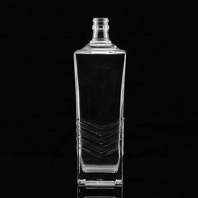 Duidelijke of op maat gemaakte glazen fles 250 ml 500 ml 700 ml 750 ml vierkant glazen fles