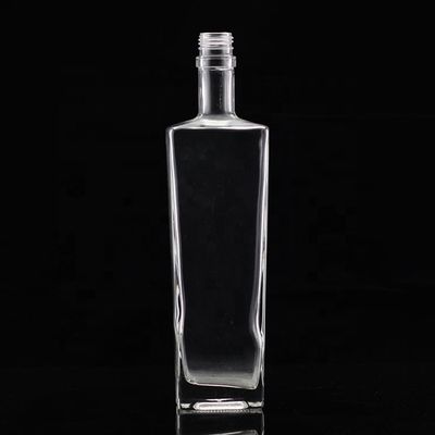 Duidelijke of op maat gemaakte glazen fles 250 ml 500 ml 700 ml 750 ml vierkant glazen fles