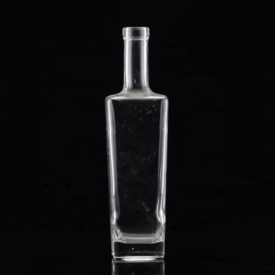 Duidelijke of op maat gemaakte glazen fles 250 ml 500 ml 700 ml 750 ml vierkant glazen fles